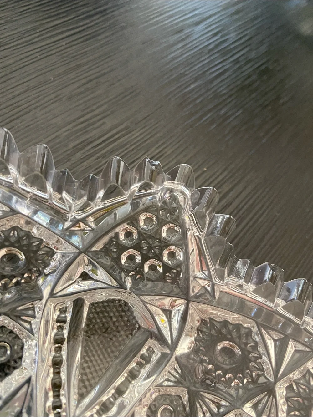 American Brilliant Period (ABP) clear glass dish